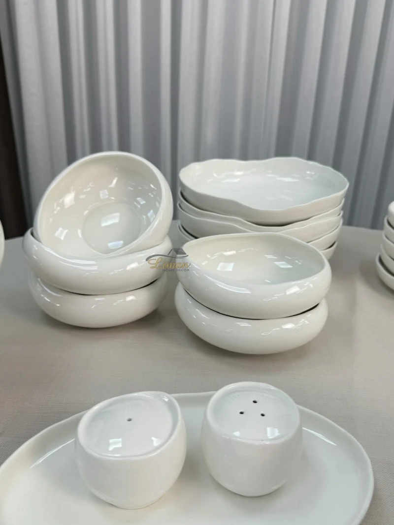 Liman New Cupido White Serviesset 29 Delig | 6 Persoons (Barles) | Japandi Organisch Vorm