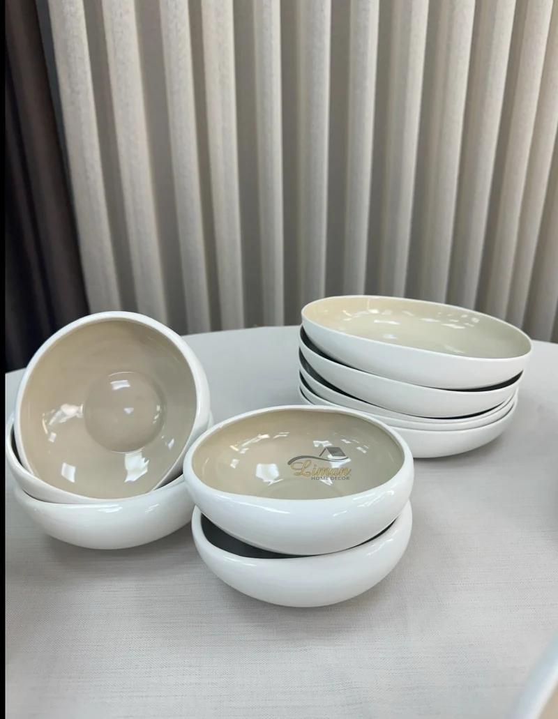 Liman New Cupido Beige Serviesset 29 Delig | 6 Persoons (Barles) | Japandi Organisch Vorm