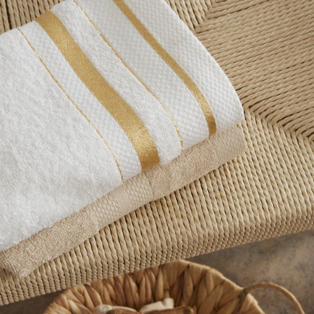 Karaca Home Glory Lurex 9-delige Familie Badset Gold-Beige