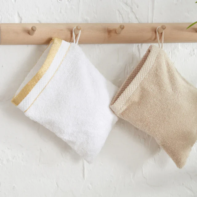 Karaca Home Glory Lurex 9-delige Familie Badset Gold-Beige