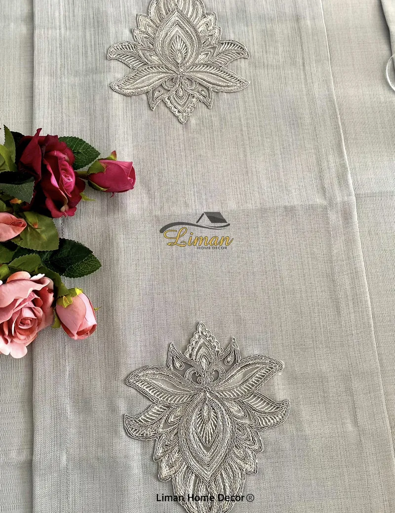 Lotus Tafelkleed Set Met Placemat Grijs 34 Dlg