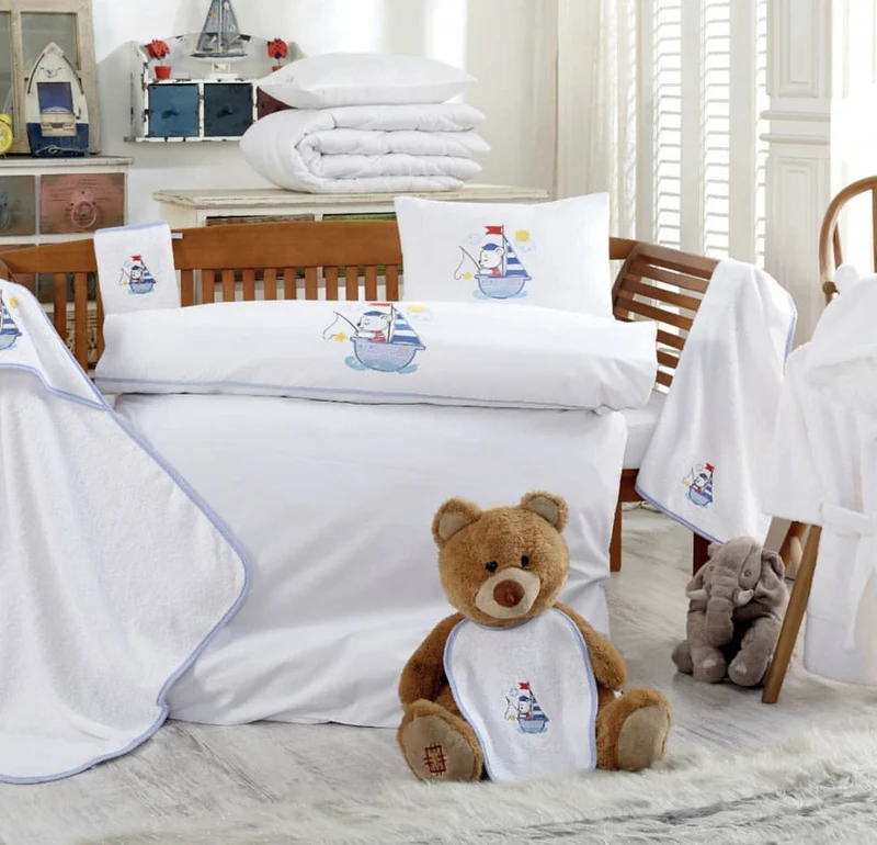 Ipekce 10 Stuks Baby Dekbedovertrek+Badjas Set Yelken