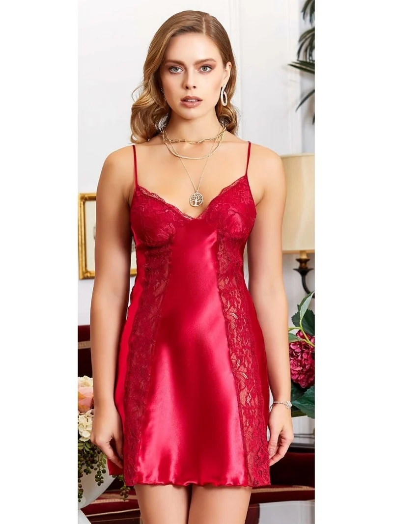 Jeremi Satijn Lingerieset 2 Delig Rood