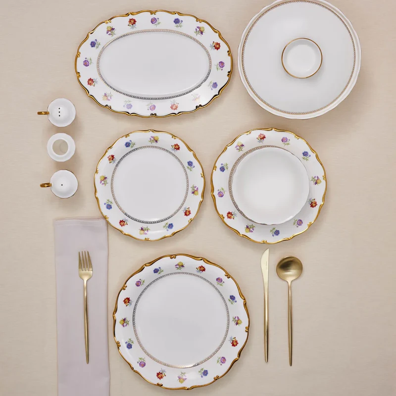 Karaca Royal Bone Diana Serviesset 55-Delig | 12 persoons ( ALLEEN AFHALEN )