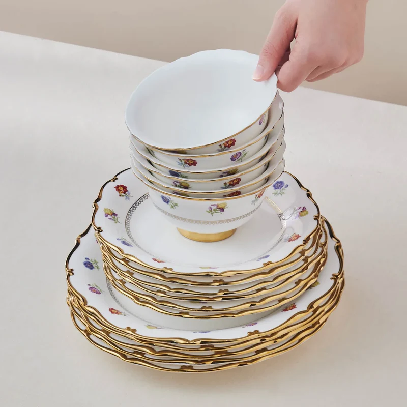 Karaca Royal Bone Diana Serviesset 55-Delig | 12 persoons ( ALLEEN AFHALEN )