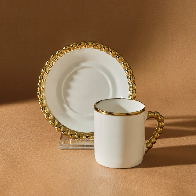 Karaca Boncuk Espressoset 12 delig | 6 persoons Gold