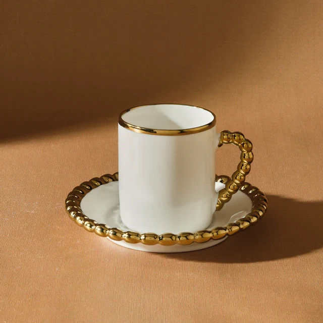Karaca Boncuk Espressoset 12 delig | 6 persoons Gold