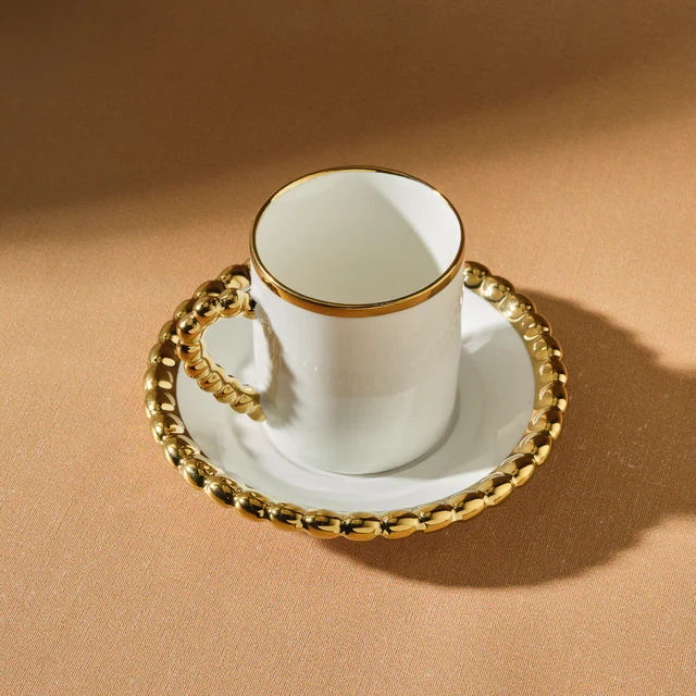 Karaca Boncuk Espressoset 12 delig | 6 persoons Gold