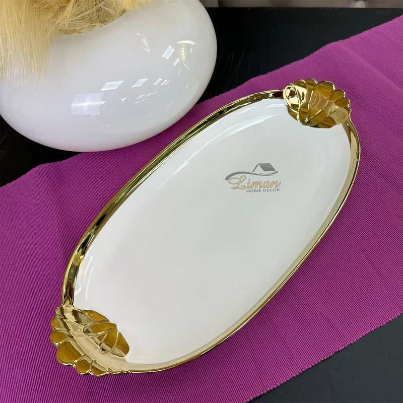 ACR Lotus Ovaal Dienblad 40 X 20 cm Goud