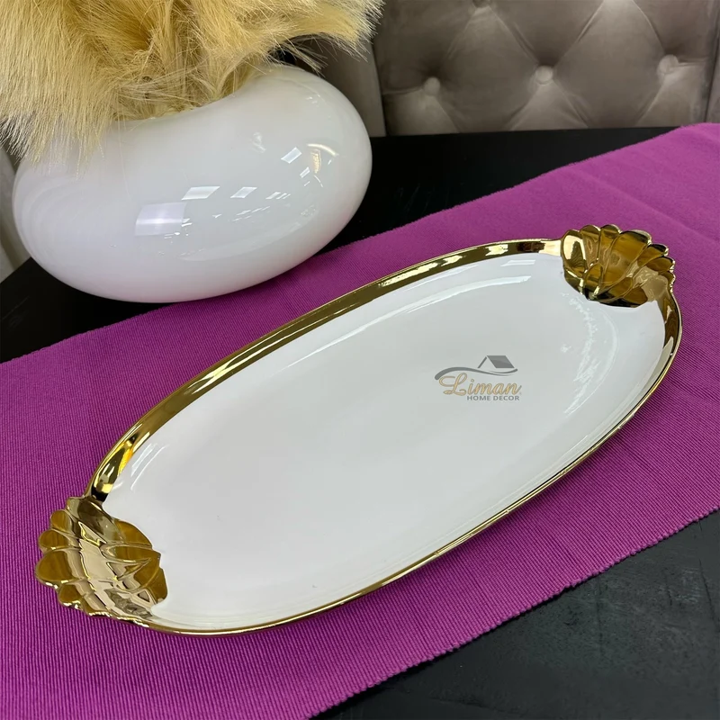 ACR Lotus Ovaal Dienblad 40 X 20 cm Goud