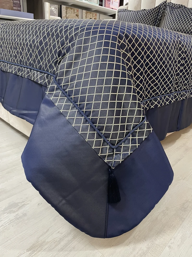 Ipekce Diva Bedspreiset 4 Delig Blauw
