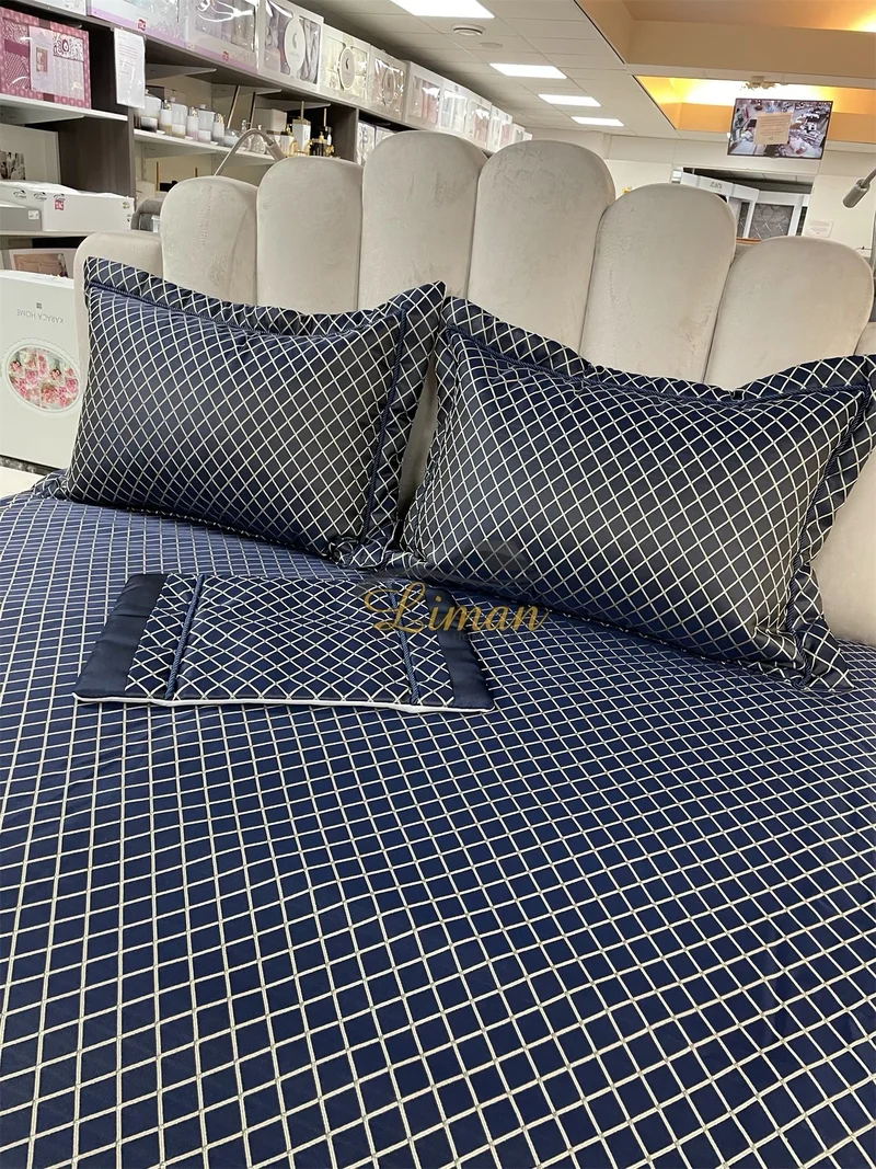 Ipekce Diva Bedspreiset 4 Delig Blauw