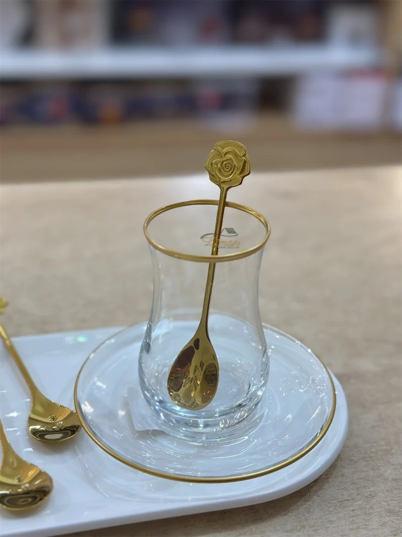 Collectie Theelepel Roos Goud 6 Delig