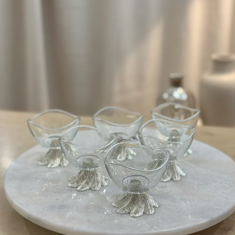 Toscana Lokumluk / Dessertschalen / Dip- / Sausschalen Zilver 6 Delig