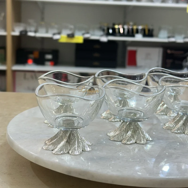 Toscana Lokumluk / Dessertschalen / Dip- / Sausschalen Zilver 6 Delig