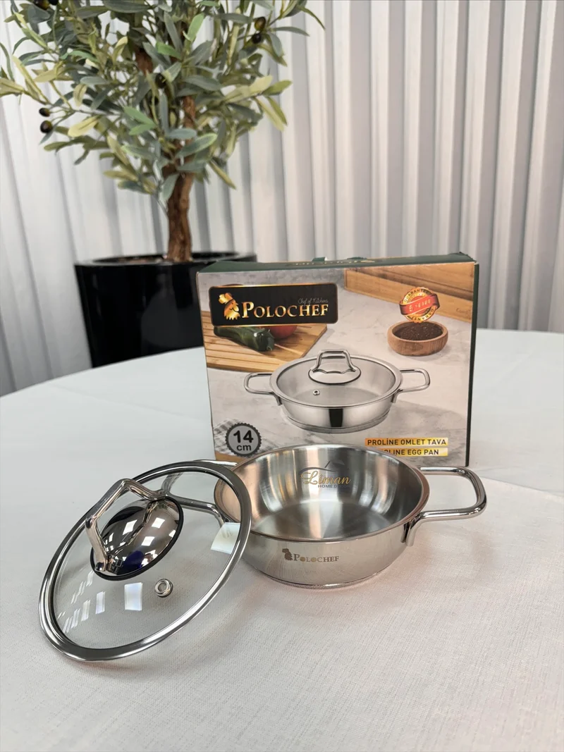 Polochef Proline omeletset met deksel RVS 14 cm