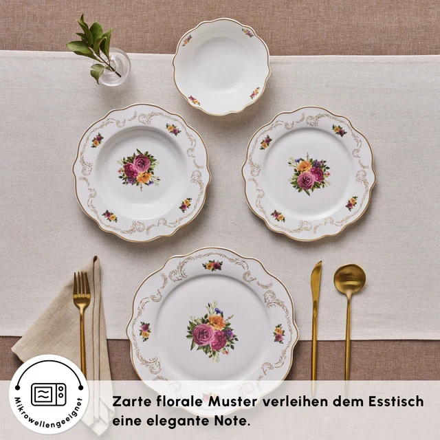 Karaca Antique Porselein Serviesset 24 Stuks | 6-Persoons