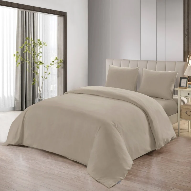 SADE DEKBEDOVERTREK SET | BEIGE 240X220 CM 4-DELIG