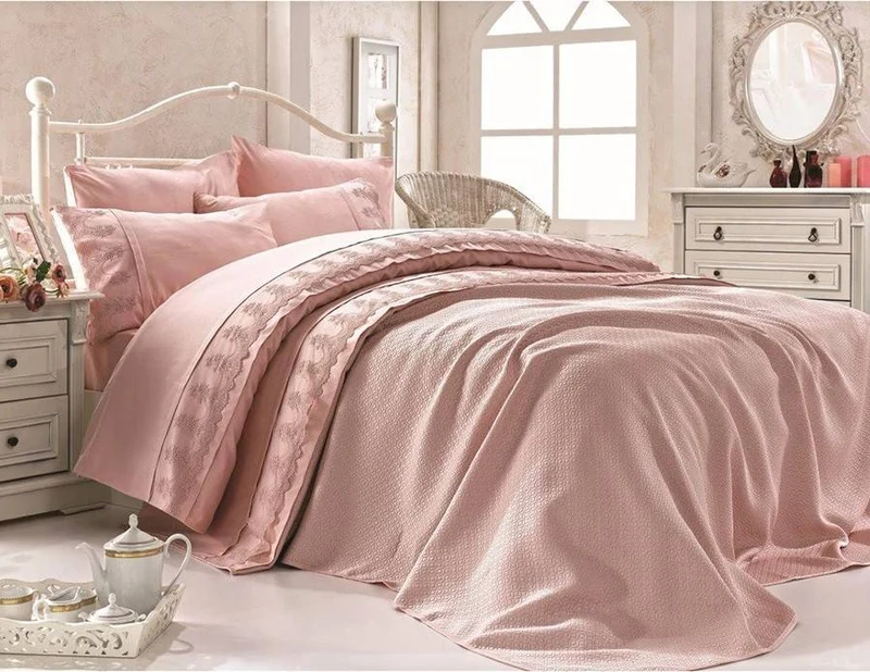 CEMIL IPEKCI LOREN 9-DELIG BEDSPREI SET ROSE