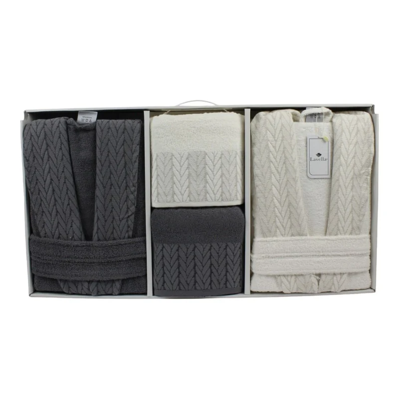 SENA WELLNESS SET | LICHTGRIJS-CREME 6-DELIG