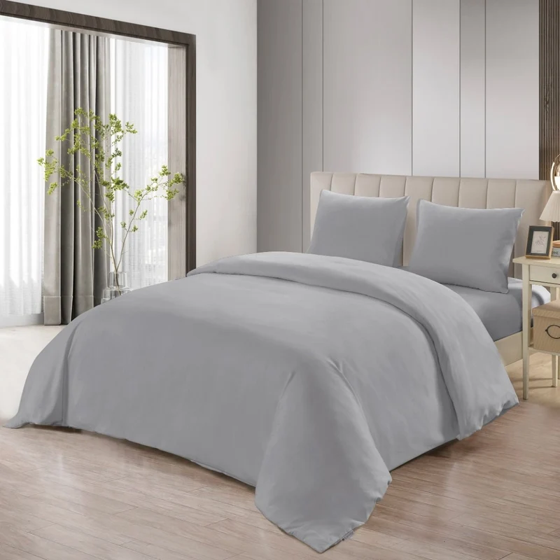 SADE DEKBEDOVERTREK SET | GRIJS 240X220 CM 4-DELIG