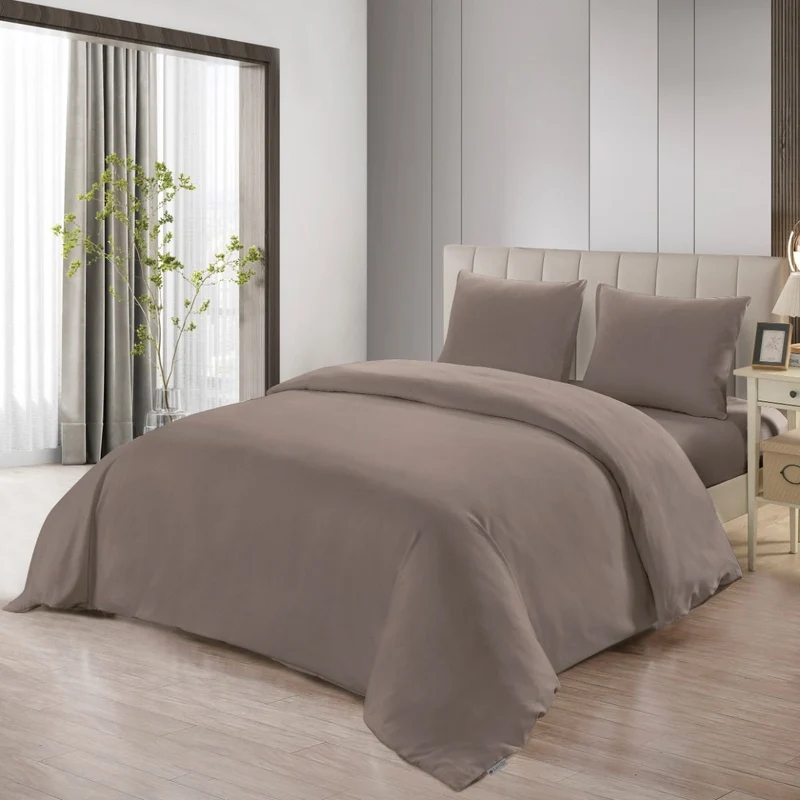 SADE DEKBEDOVERTREK SET | BRUIN 200X220 CM 4-DELIG