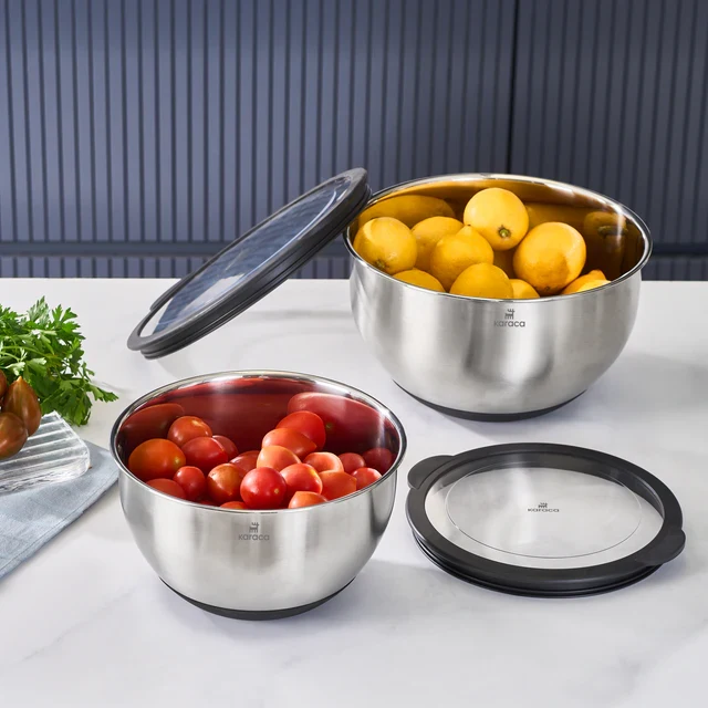Karaca Mixmaster 2-delige mengkommen, mixset, roestvrij staal (Inox)