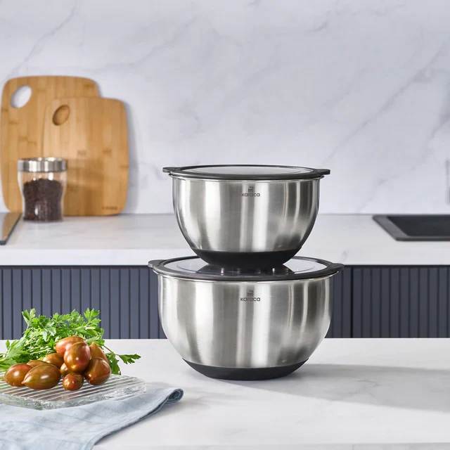 Karaca Mixmaster 2-delige mengkommen, mixset, roestvrij staal (Inox)