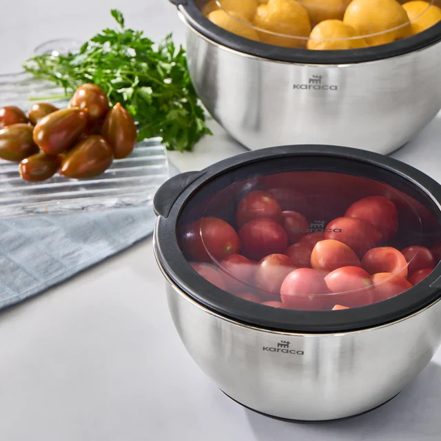 Karaca Mixmaster 2-delige mengkommen, mixset, roestvrij staal (Inox)