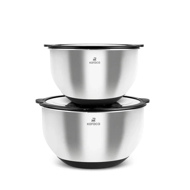 Karaca Mixmaster 2-delige mengkommen, mixset, roestvrij staal (Inox)