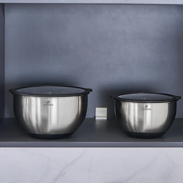 Karaca Mixmaster 2-delige mengkommen, mixset, roestvrij staal (Inox)