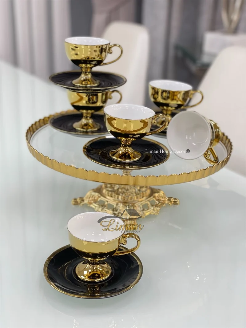KOSOVA CAROLINA ESPRESSOSET 12 DELIG | 6 PERSOONS ZWART