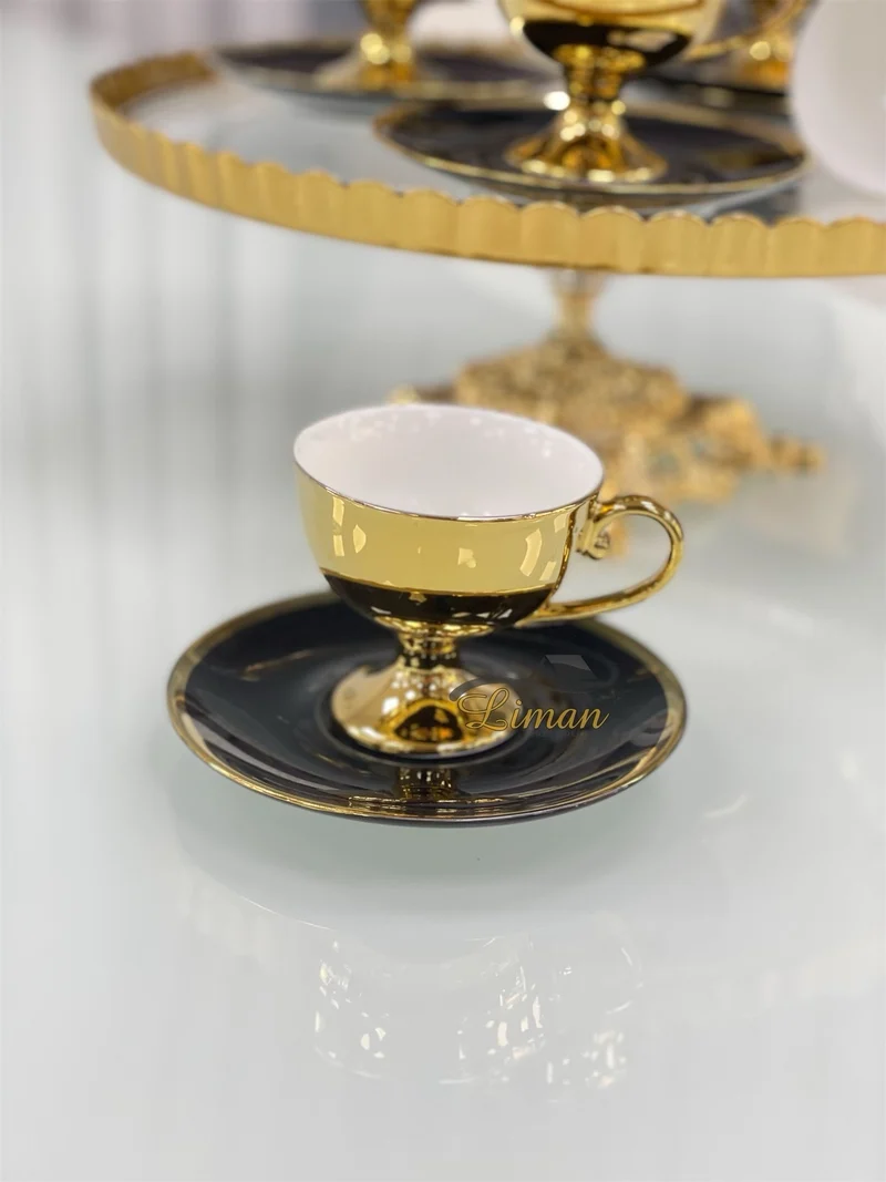 KOSOVA CAROLINA ESPRESSOSET 12 DELIG | 6 PERSOONS ZWART