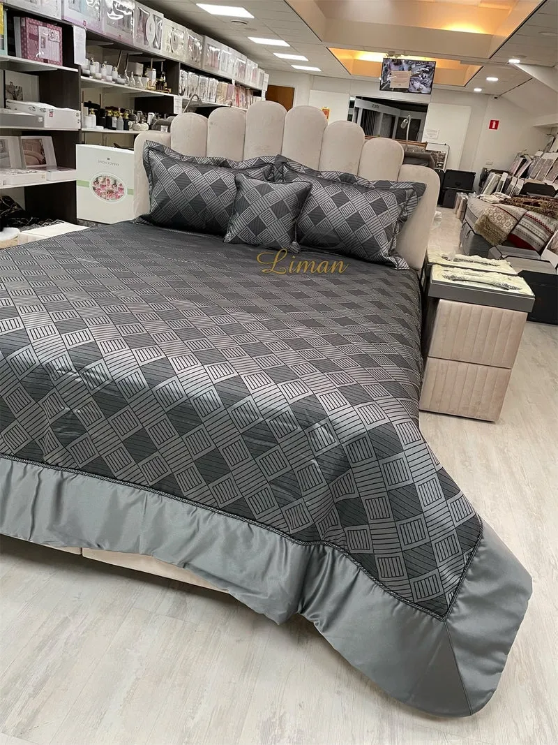 Ipekce Class Bedspreiset 4 Delig Antraciet