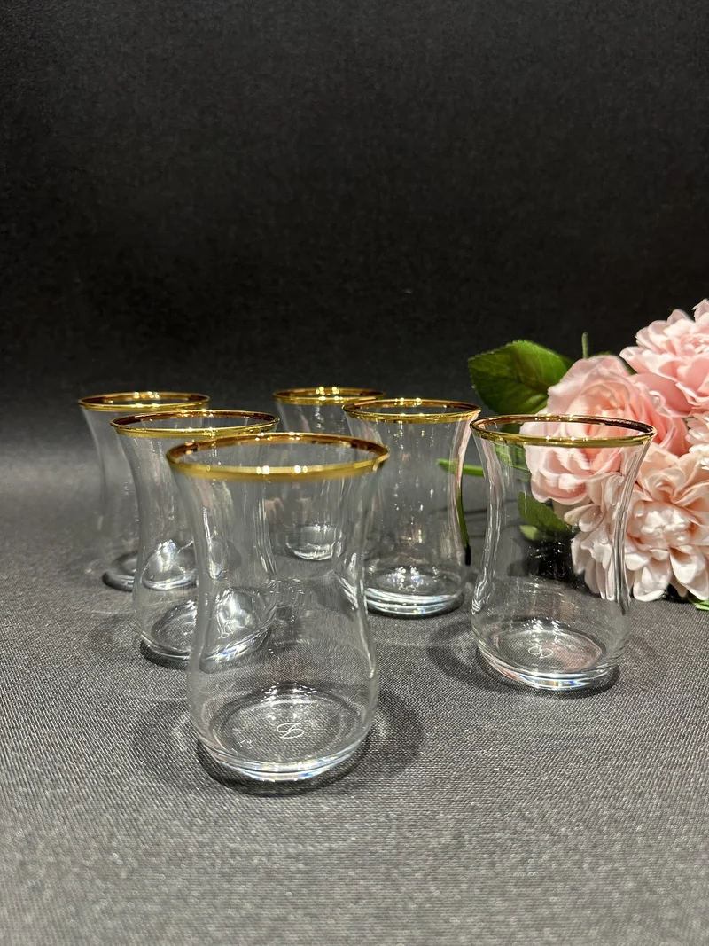 PASABAHCE OPTIK GOLDEN TOUCH THEEGLAZEN 6 DELIG