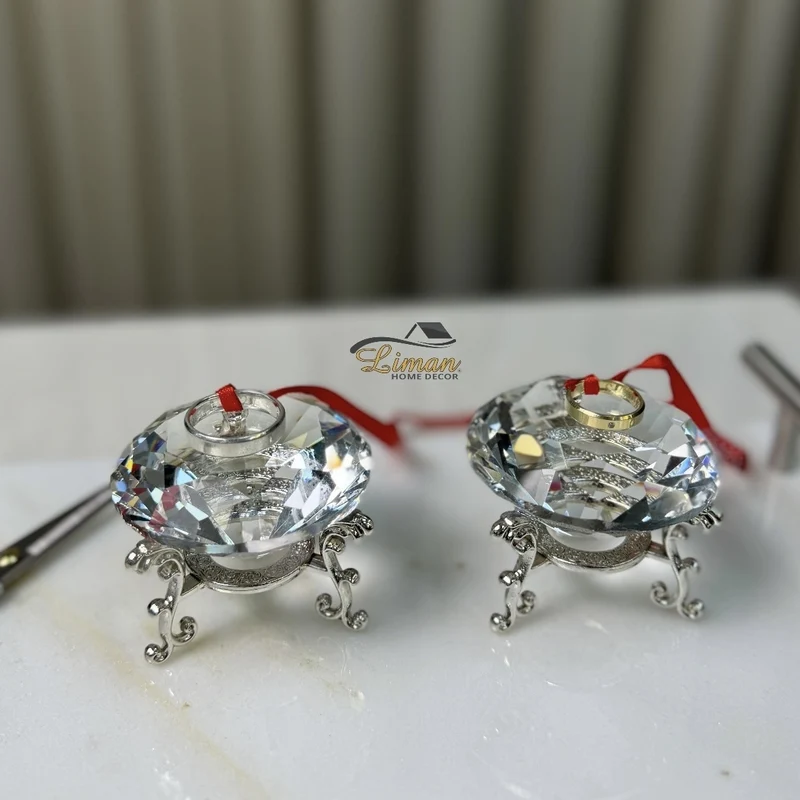 Diamond Ringhouders Zilver 2 Delig