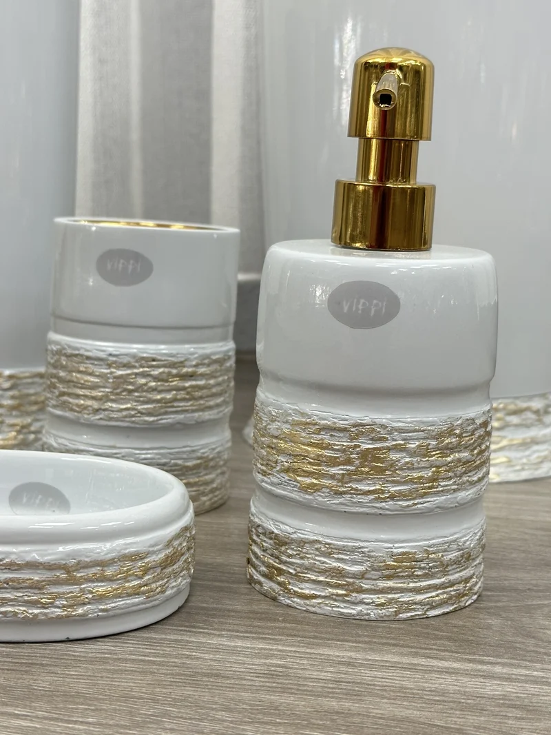 LUXE BADSET 5 DELIG GRIJS / GOUD