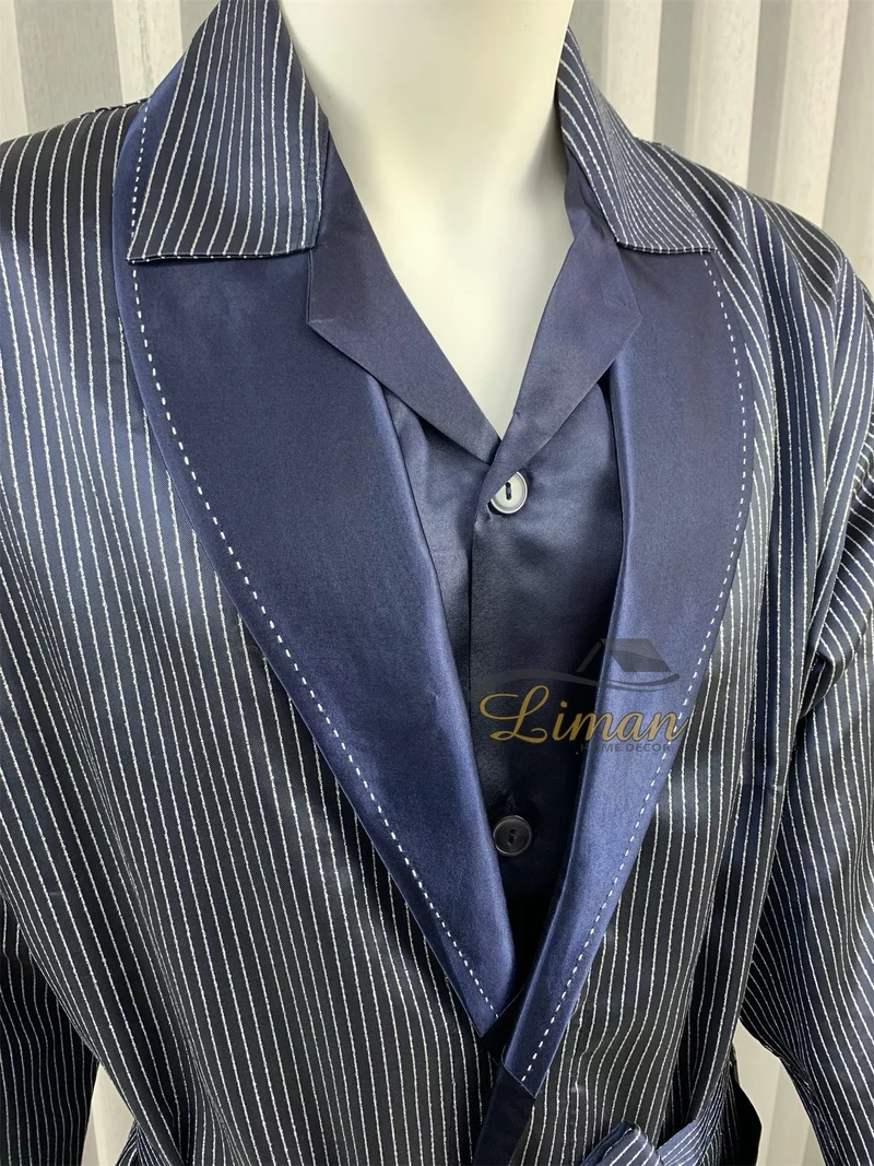 Batista 4 Delig Luxe Satijnen Mannen Pyjama Set Donker Blauw