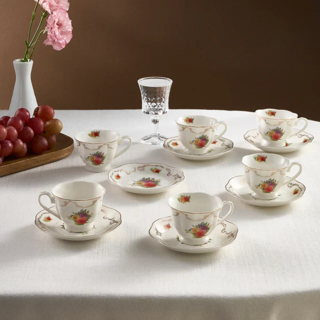 KARACA ANTIQUE ESPRESSOSET 12 DELIG |6 PERSOONS