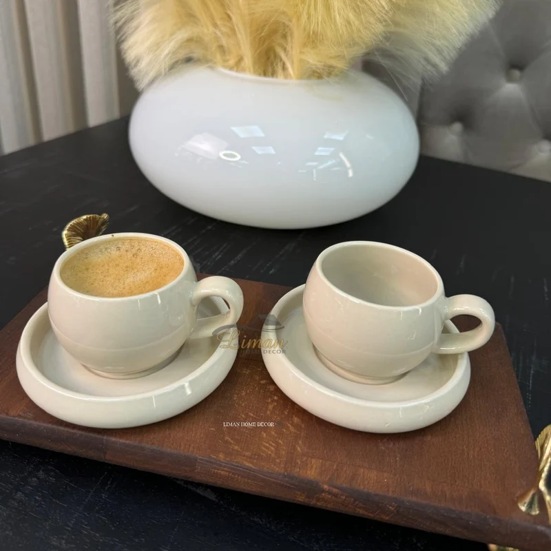 Bricard Bondy Espressoset 4 Delig | 2 Persoons Taupe