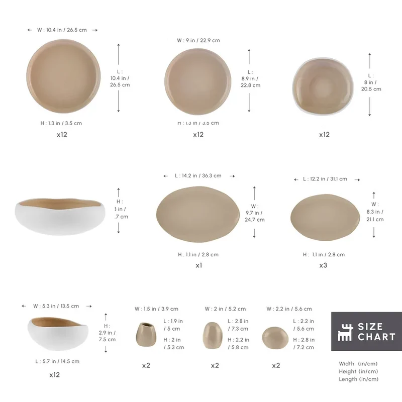 Karaca Streamline Cupid Stoneware 12-Persoons | 55-Delig Serviesset