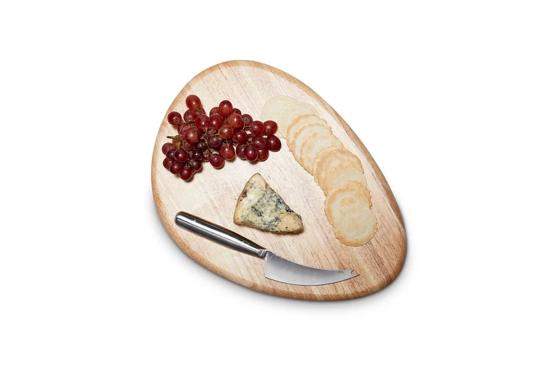 Snijplank - Serveerplank 36x26cm met mes hout Fromage