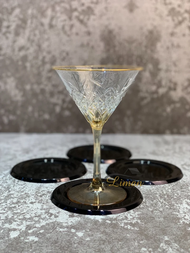 S|P Collection Glasonderzetter zwart Cheers - set/4
