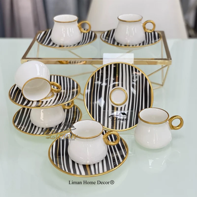 Glazze Enyoj Zwart Espressoset 12 Delig | 6 Persoons