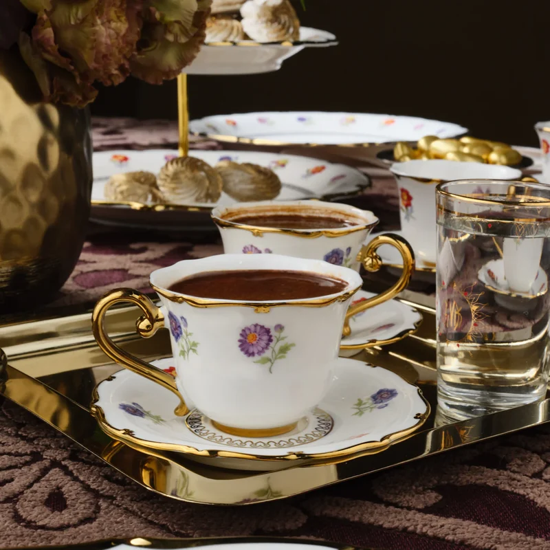 Karaca Royal Bone Diana Espresso Set 12 Delig | 6 Persoons