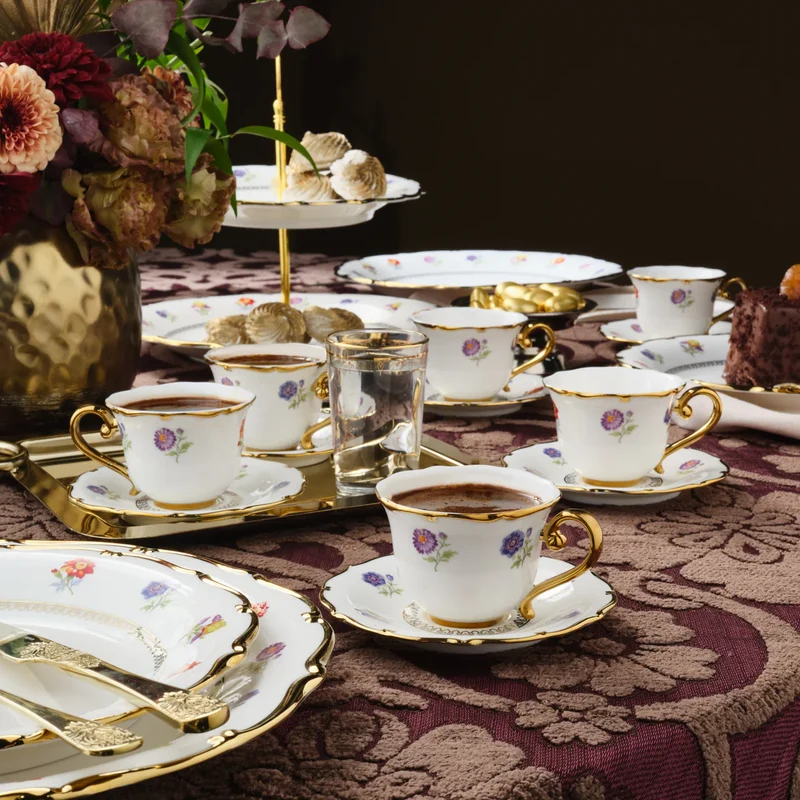 Karaca Royal Bone Diana Espresso Set 12 Delig | 6 Persoons