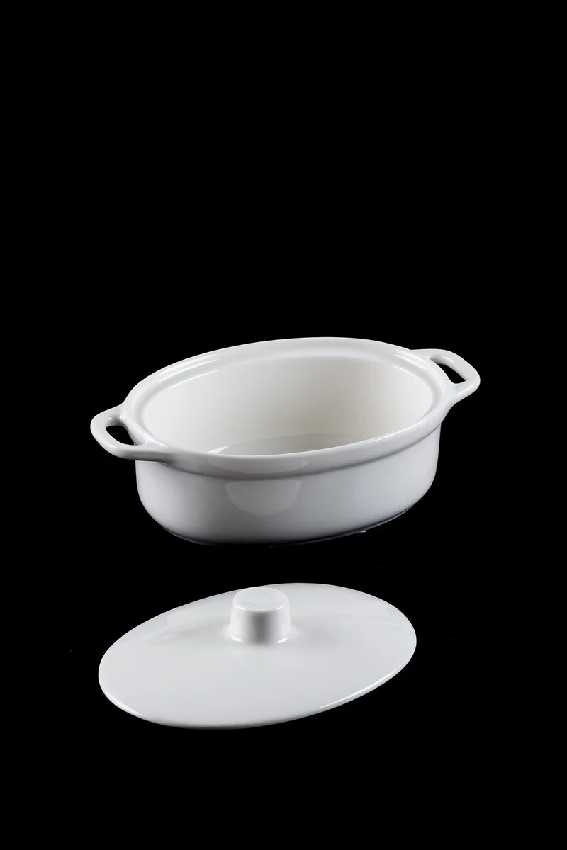 ACR Bianco perla Ovenschaal Ovaal met Deksel 26 Cm
