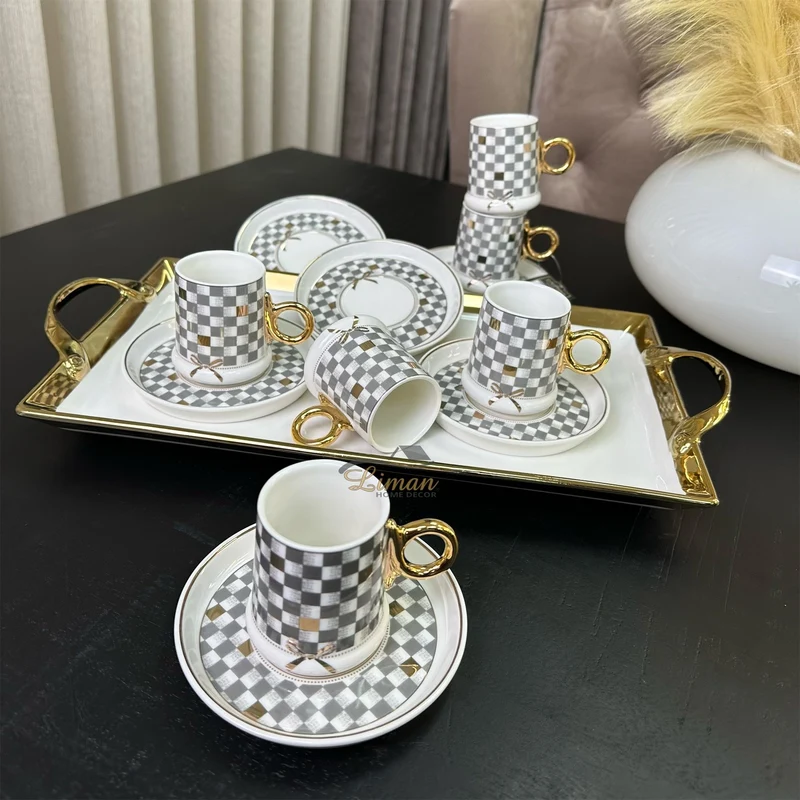 ACR Almond Espressoset 12 Delig | 6 Persoons Grijs