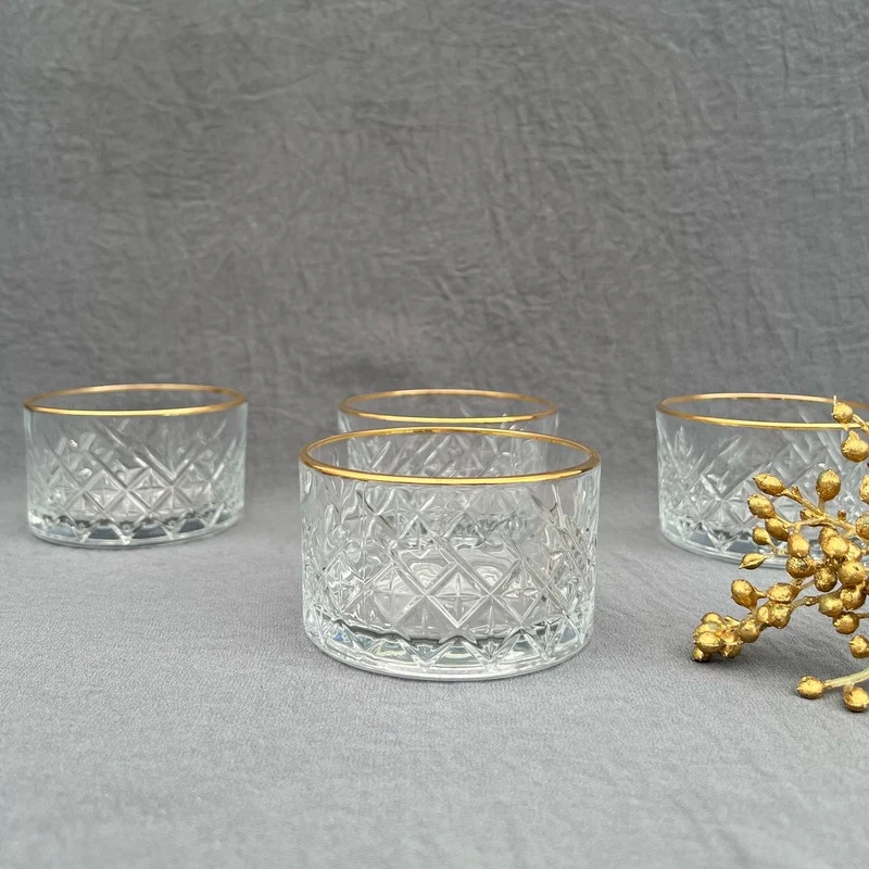Pasabahce Timeless Gold schalenset 235CC 4 Delig