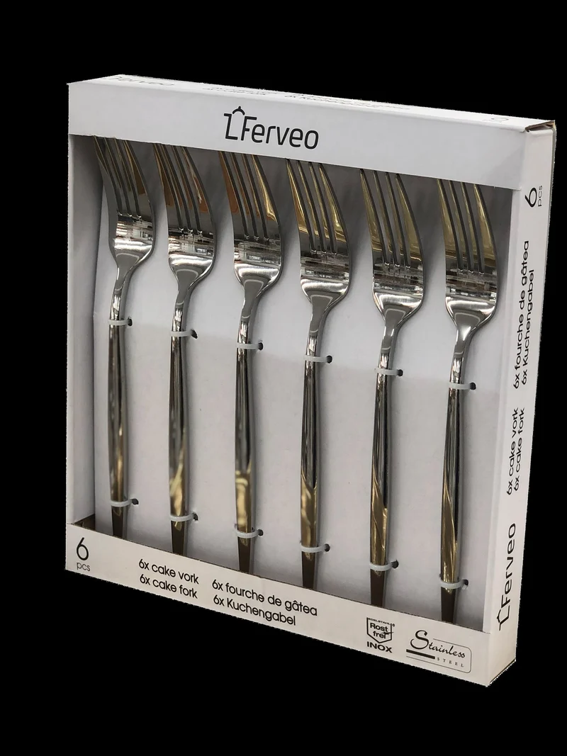 Ferveo Sara 6 Delig Gebaksvork Zilver